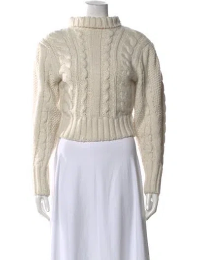 Pre-owned Astr Mock Neck Sweater In White