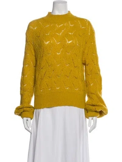 Pre-owned Astr Mock Neck Sweater In Yellow