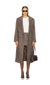 Astr Morana Coat In Brown Herringbone