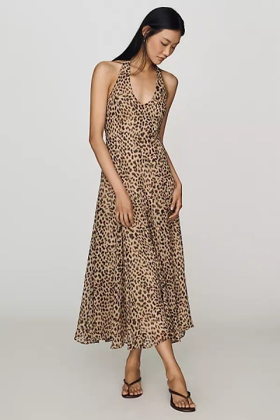Astr Myra Halter Maxi Dress In Brown