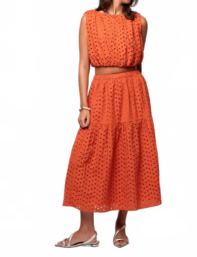Astr Nalley Midi Skirt In Rust In Multi
