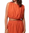 Astr Nalley Eyelet Crop Top In Rust In Orange