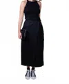 Astr Nara Linen Blend Skirt In Black In Black