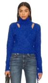 Astr Natasha Sweater In Blue