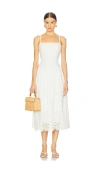 Astr The Label Nathalia Eyelet Embroidered Cotton Midi Dress In White