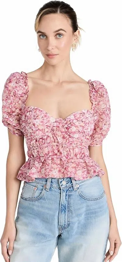 Astr Nayeli Top Blouse In Pink Floral