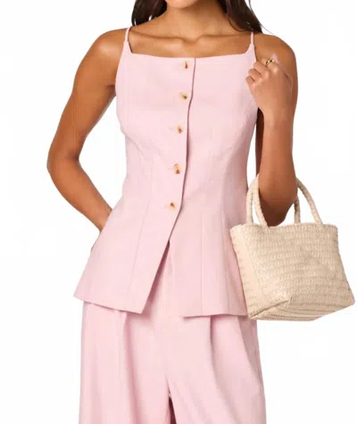 Astr Neha Button-front Longline Top In Pink