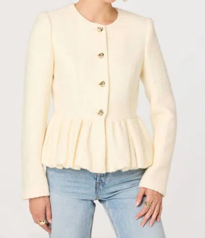Astr Nicolle Textured Peplum Jacket In Cream In White