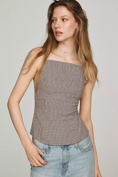 Astr The Label Nora Sleeveless Tie Back Top In Brown