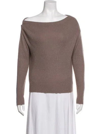 Pre-owned Astr Off-the-shoulder Sweater In Brown