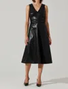 Astr Omaira Faux Leather Midi Dress In Black