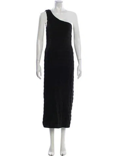 Pre-owned Astr One-shoulder Long Dress In Black