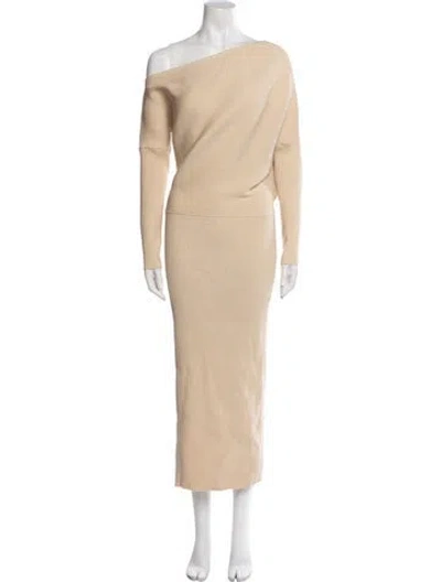 Pre-owned Astr One-shoulder Long Dress W/ Tags In Neutral