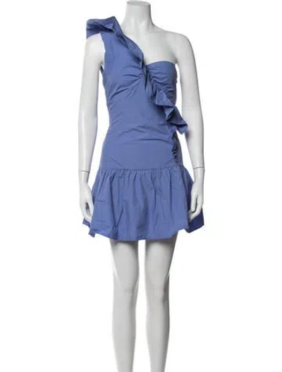 Pre-owned Astr One-shoulder Mini Dress In Blue