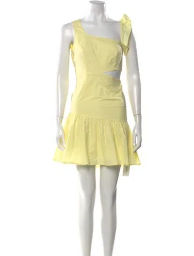 Pre-owned Astr One-shoulder Mini Dress In Yellow