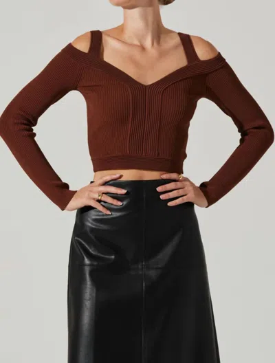 Astr Pacey Sweater In Maroon In Multi