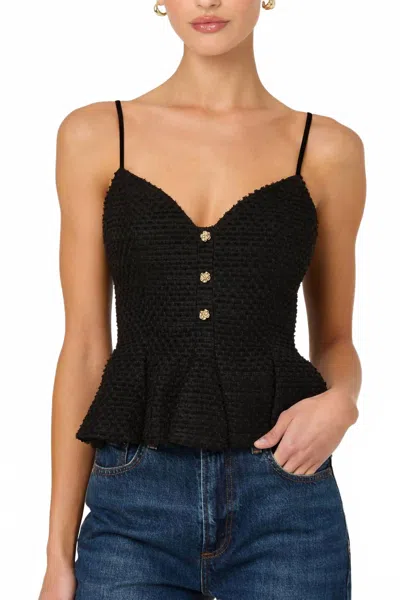 Astr Paislee Sweetheart Peplum Top In Black