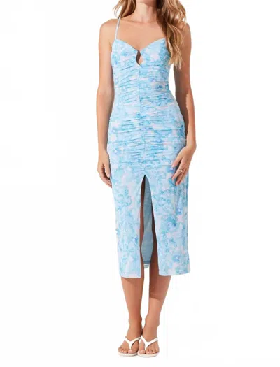 ASTR PALMERO DRESS IN BLUE MULTI FLORAL