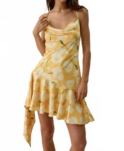Astr Paloma Mini Dress In Tangerine Floral In Yellow