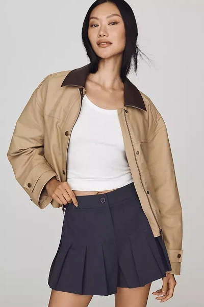 Astr Paola Pleated Shorts In Blue