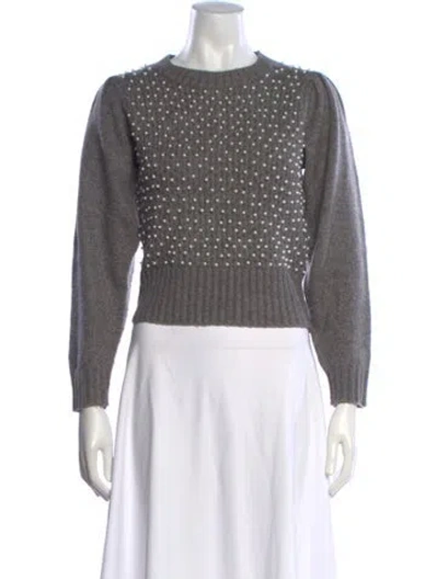 Pre-owned Astr Patterned Crew Neck Sweater In Grey