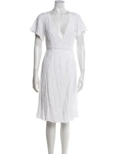 Pre-owned Astr Patterned Knee-length Dress In White