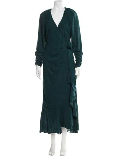 Pre-owned Astr Patterned Long Dress W/ Tags In Green
