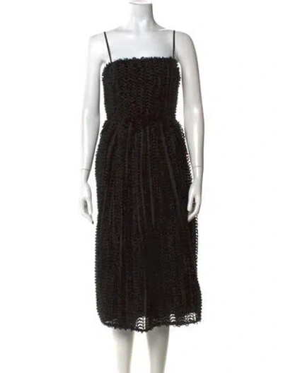 Pre-owned Astr Patterned Midi Length Dress In Black