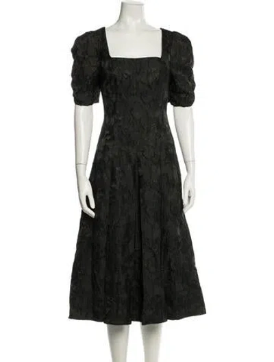 Pre-owned Astr Patterned Midi Length Dress In Black
