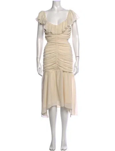 Pre-owned Astr Patterned Midi Length Dress In Neutrals