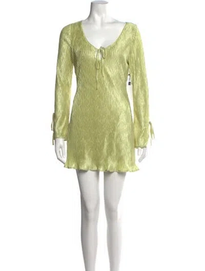 Pre-owned Astr Patterned Mini Dress In Green