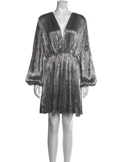 Pre-owned Astr Patterned Mini Dress In Metallic/silver
