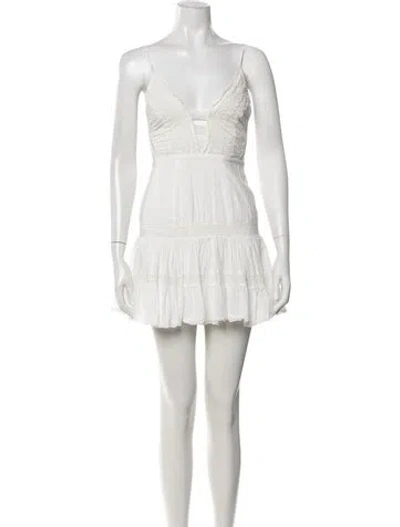 Pre-owned Astr Patterned Mini Dress In White