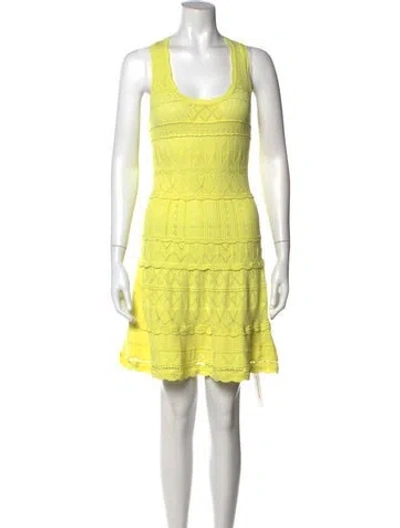Pre-owned Astr Patterned Mini Dress In Yellow