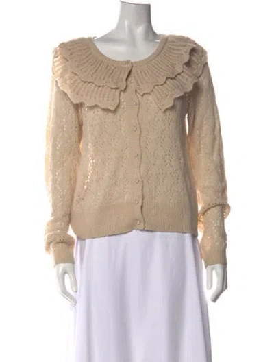 Pre-owned Astr Patterned Open Front Sweater In Neutral