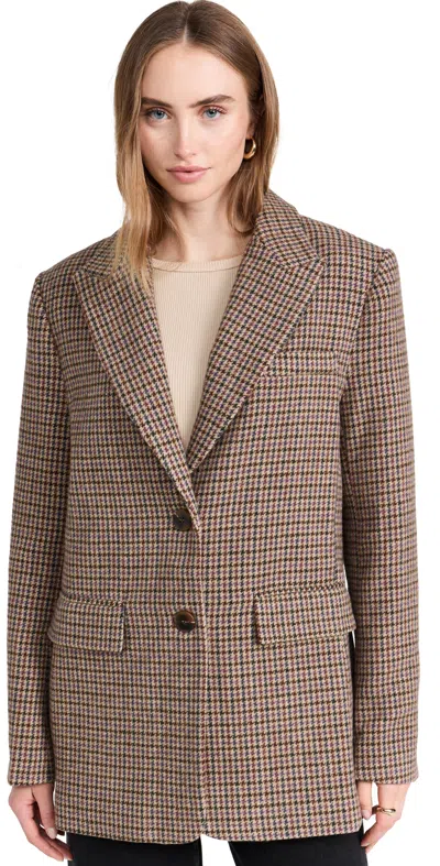 Astr Pauline Blazer In Brown Purple Multi