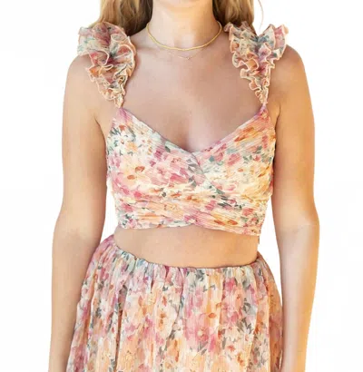 Astr Penn Plisse Top In Orange