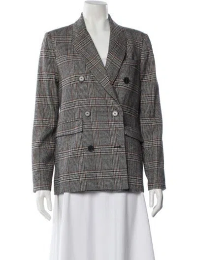 Pre-owned Astr Plaid Print Blazer In Black