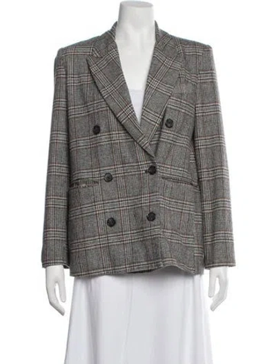 Pre-owned Astr Plaid Print Blazer In Black