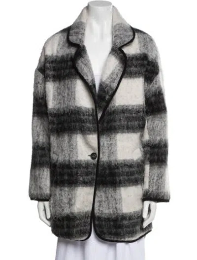 Pre-owned Astr Plaid Print Coat In Gray