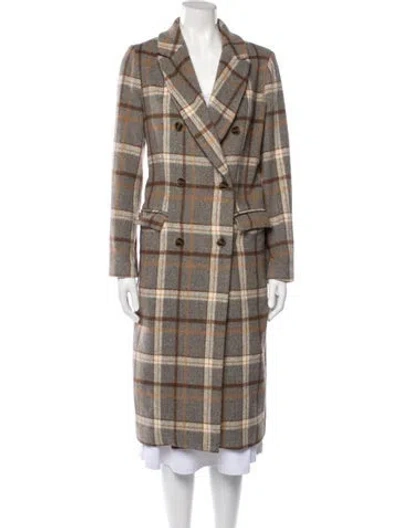Pre-owned Astr Plaid Print Trench Coat In Neutral