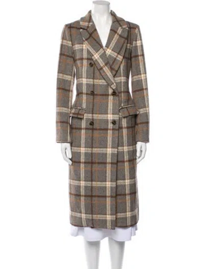 Pre-owned Astr Plaid Print Trench Coat In Neutral
