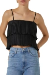 ASTR PLEATED TIERED CONVERTIBLE CAMISOLE