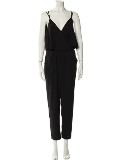 Pre-owned Astr Plunge Neckline Jumpsuit In Blue