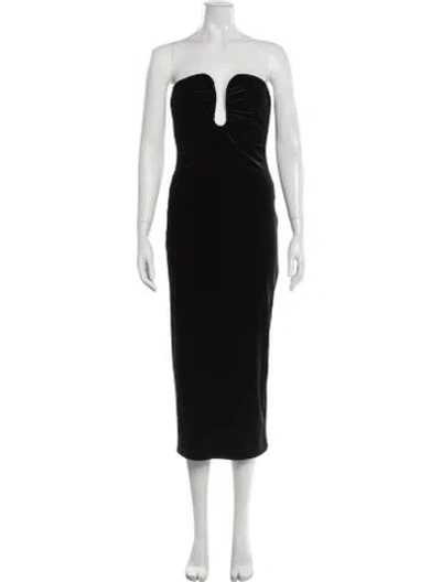 Pre-owned Astr Plunge Neckline Midi Length Dress W/ Tags In Black