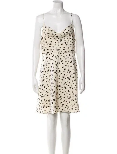 Pre-owned Astr Polka Dot Print Mini Dress In Neutral