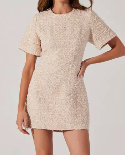 Astr Portilla Dress In Pink Gold In Brown