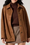 Astr The Label Presleigh Faux Suede Jacket In Brown