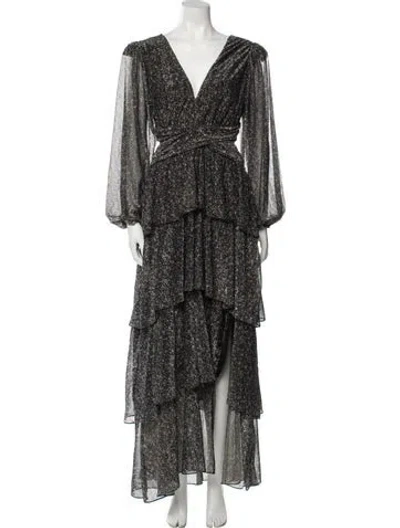 Pre-owned Astr Printed Knee-length Dress In Black