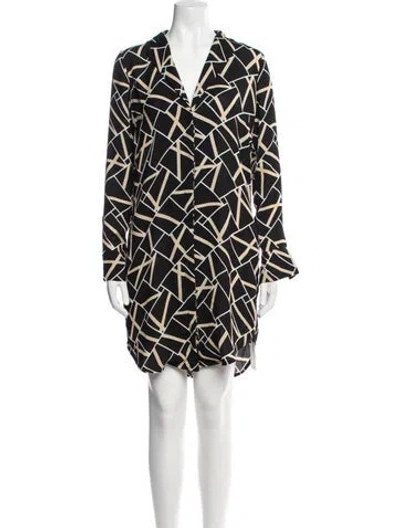 Pre-owned Astr Printed Knee-length Dress In Black